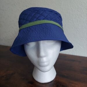 Lands End Quilted Blue Bucket Hat S/M